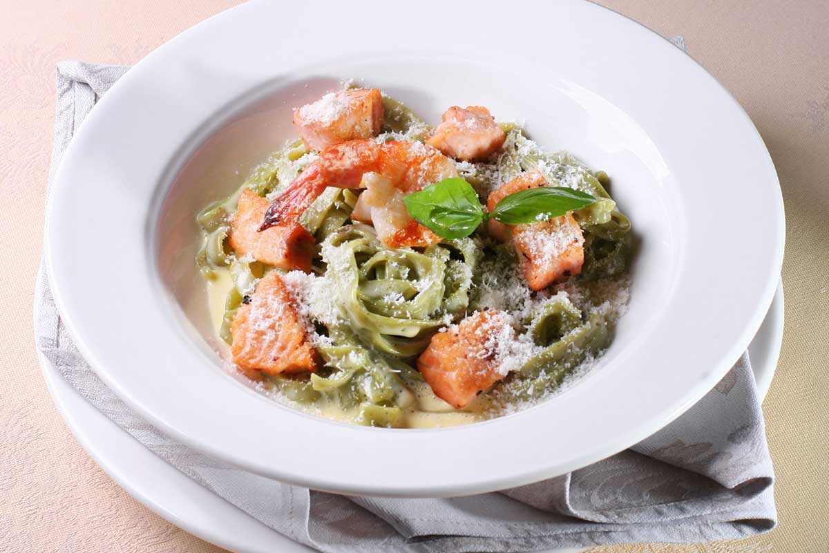 Pâtes au saumon et au poireau