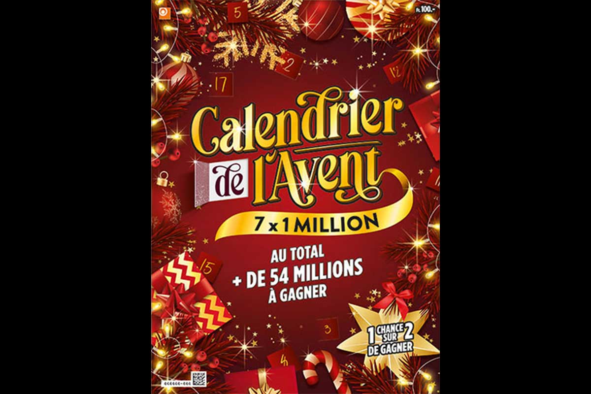 Gagnez un billet à gratter Calendrier de l'Avent 2025 avec 54 millions à gagner