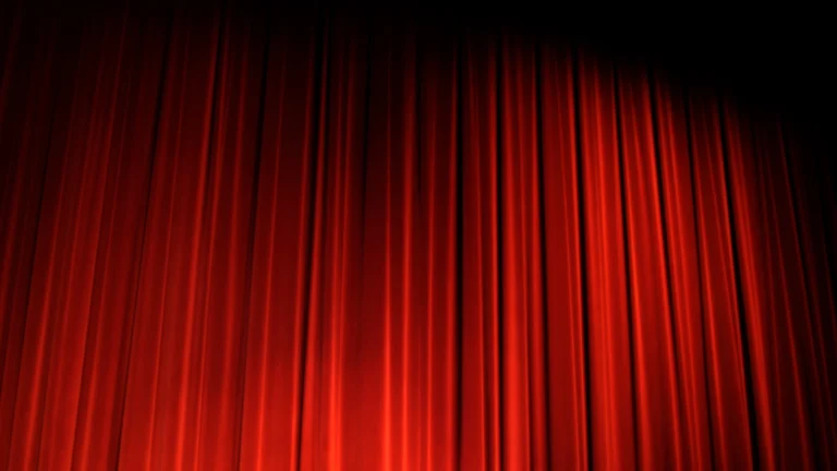 Rideau rouge de théâtre illustrant Nuit d’ivresse au Pantographe à Vevey