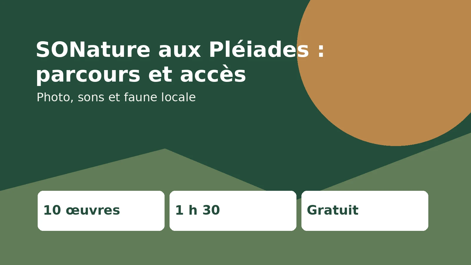 SONature aux Pléiades : parcours et accès